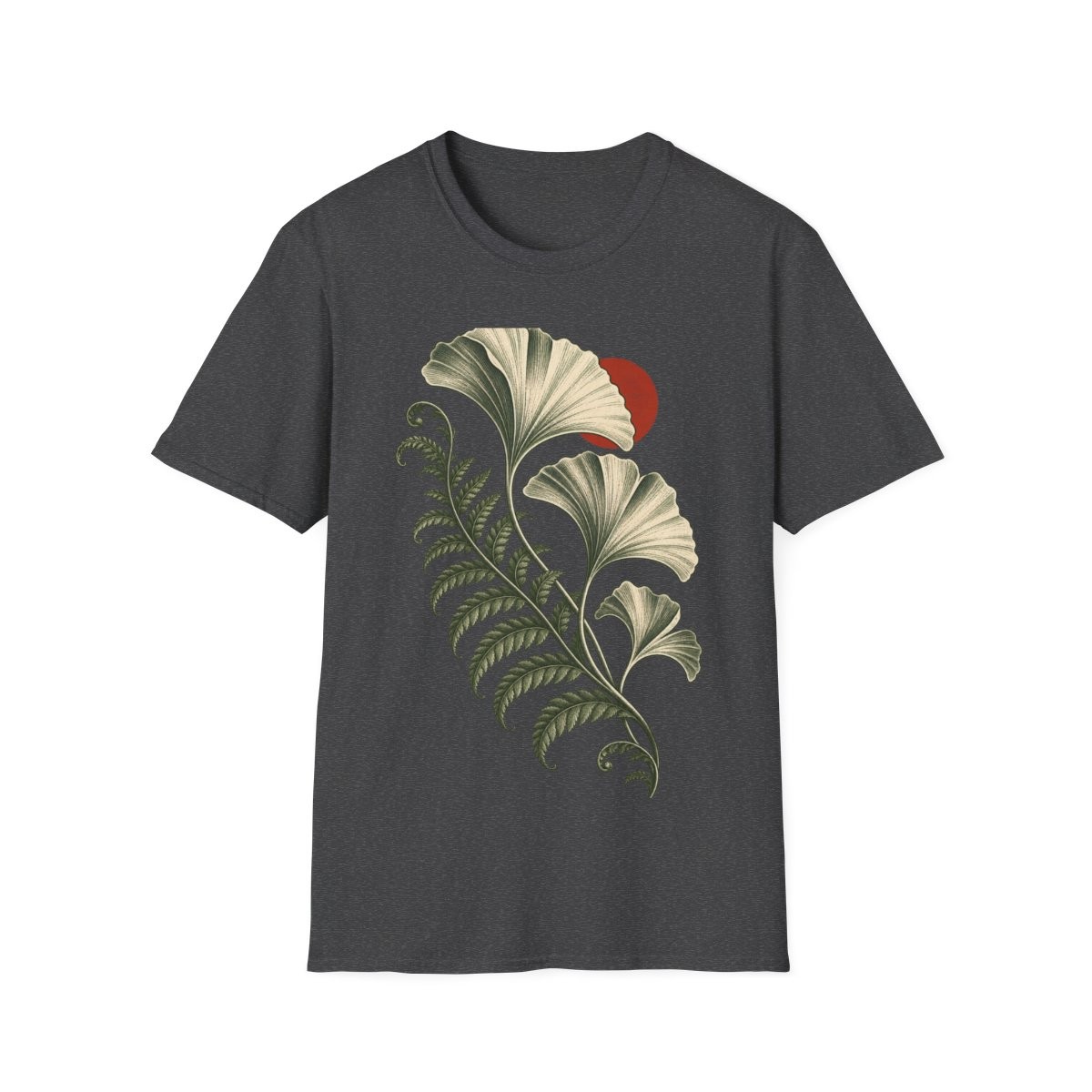 Herbarium After Hours graphic on a Dark Heather shirt