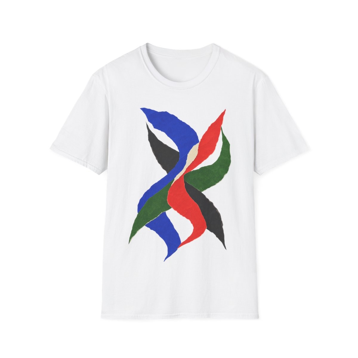 Paper Current graphic on a White shirt